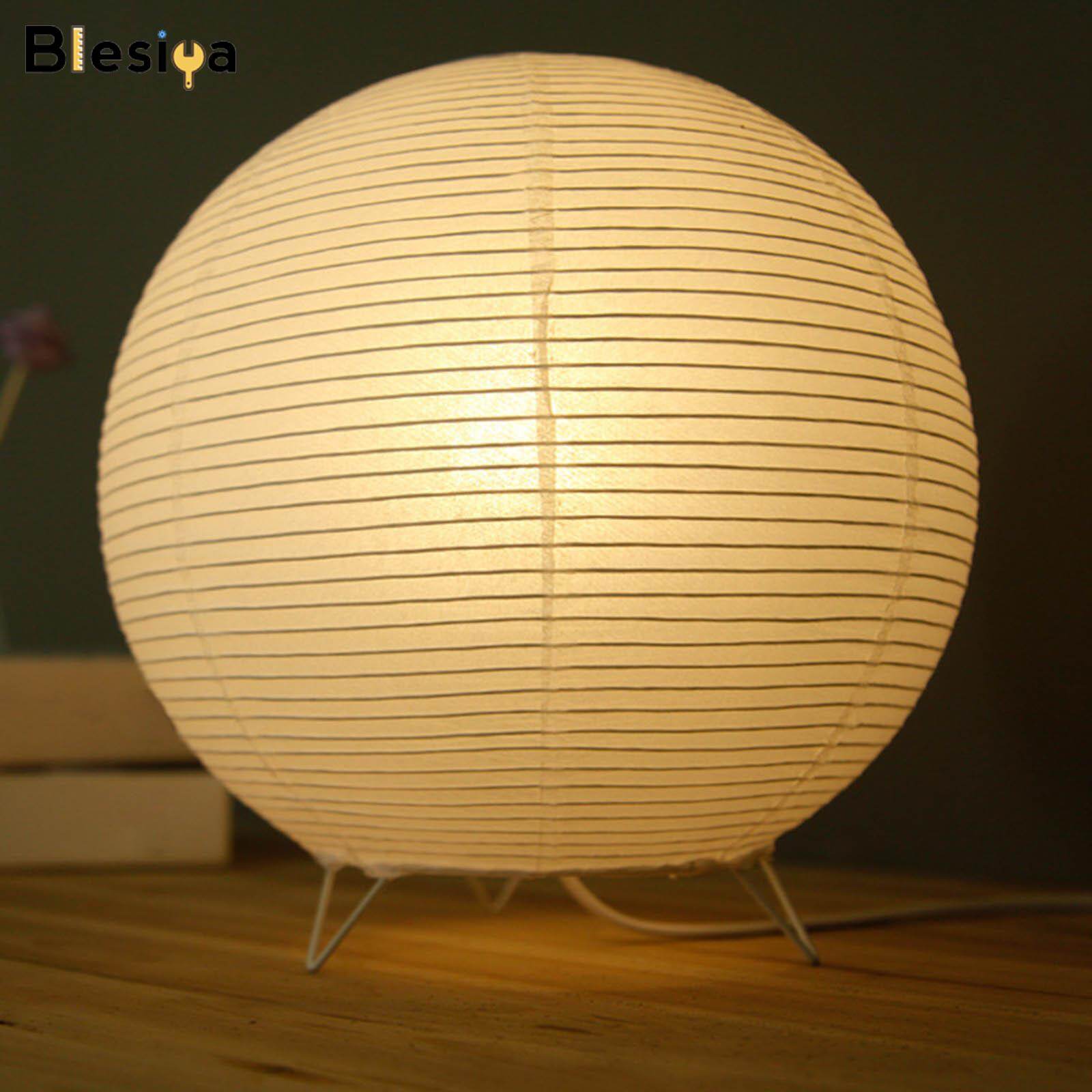 Blesiya Paper Lantern Table Lamp Paper Lampshade Desk Lamp for Living Room Bedroom