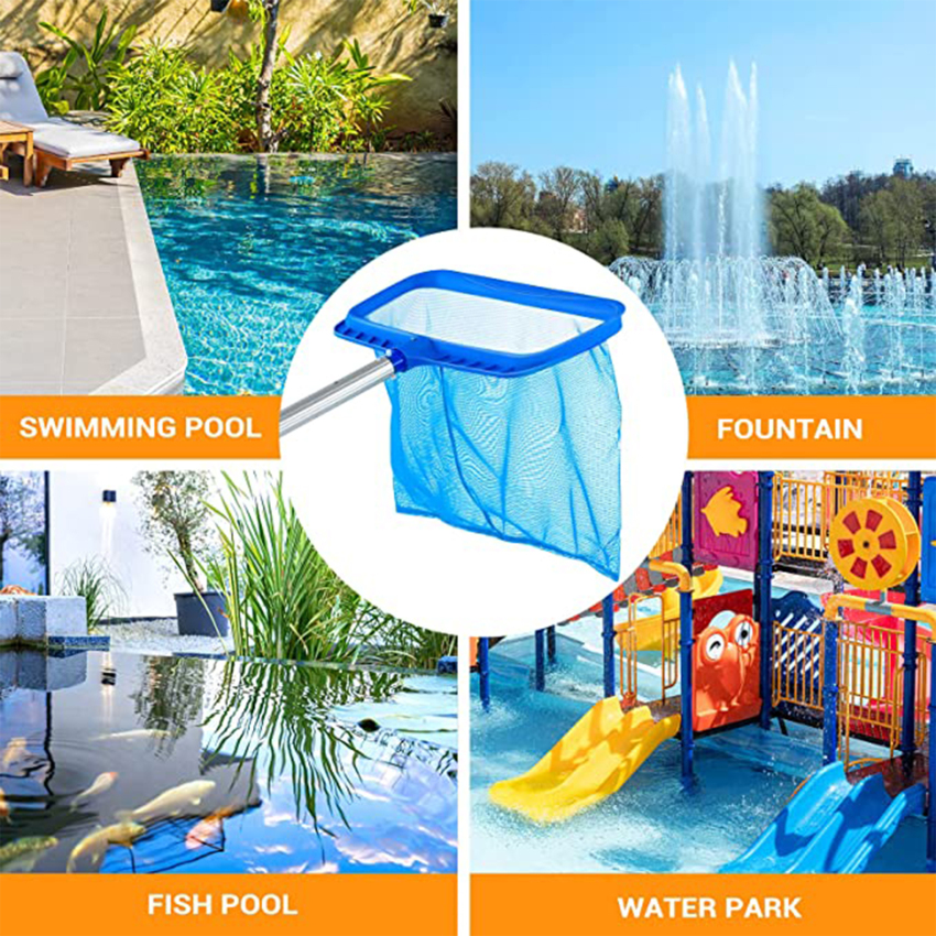 Pool Skimmer Net, Swimming Pool Leaf Skimmer Net With Reinforced Frame Larger Capacity Pool Nets For Cleaning Durable Deep Rake Net Easy Scoop Edge Debris Pickup Removal