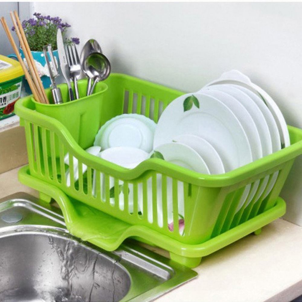 HOUSEWIFE SPACE Kitchen Chopsticks Spoons Organizer Plates Countertop Dinnerware Drain Board Storage Rack Utensils Drainer Rack Dish Drying Rack