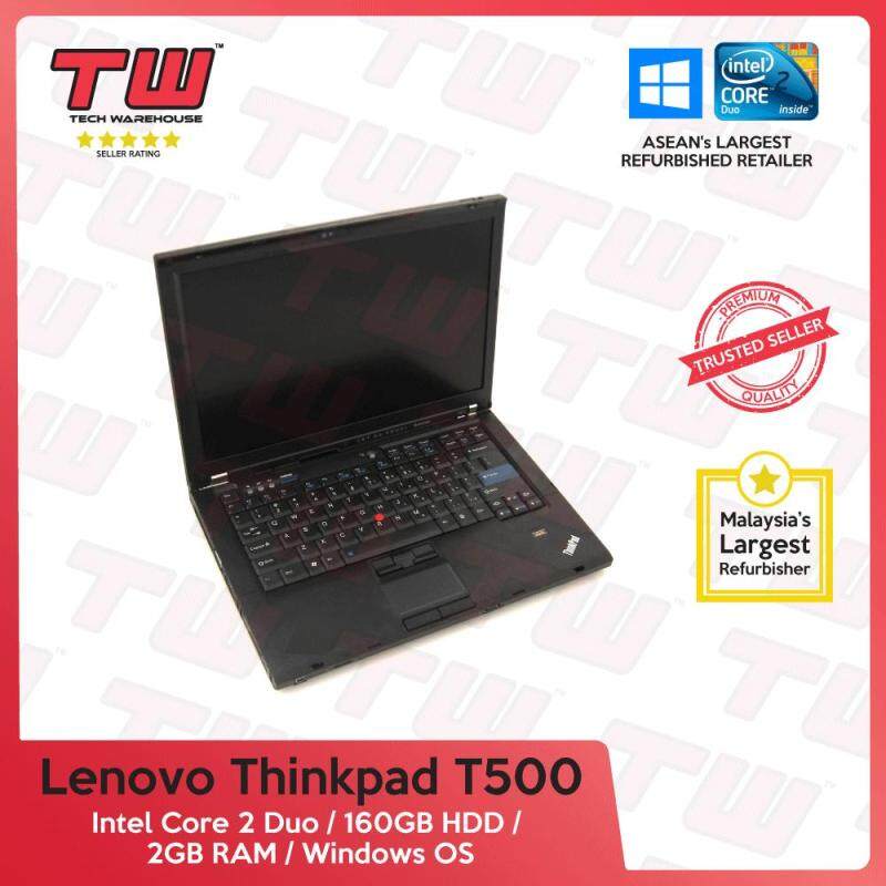 Lenovo ThinkPad T500 Core 2 Duo / 2GB RAM / 160GB HDD / Windows OS Laptop / 3 Months Warranty (Factory Refurbished) Malaysia