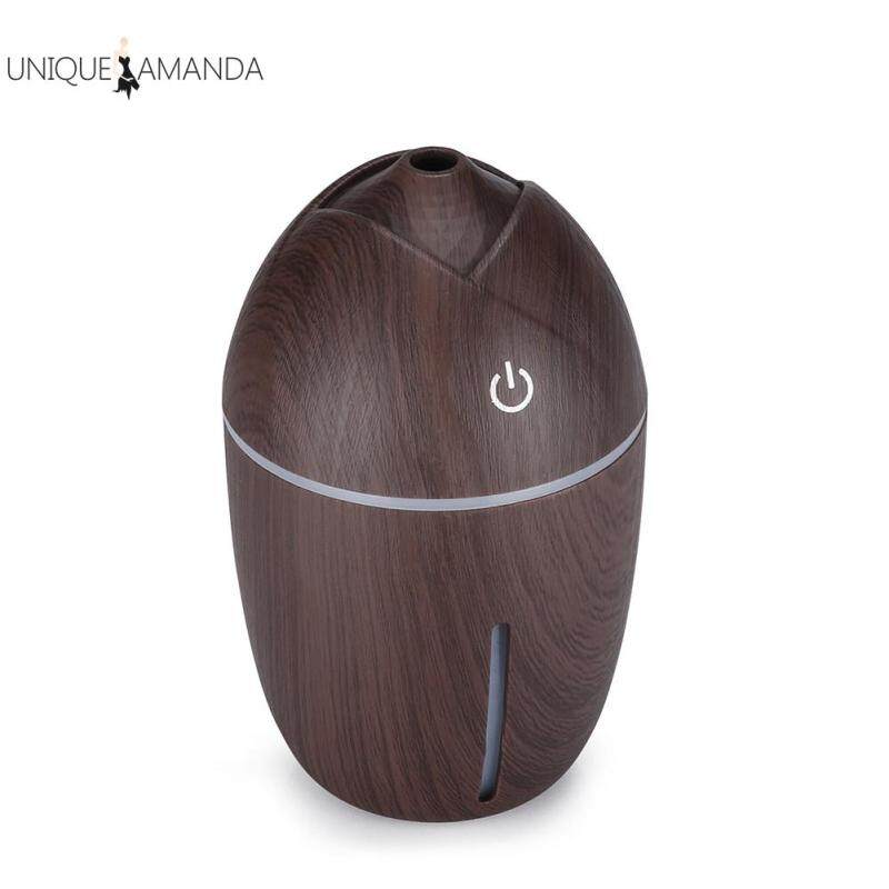 200ml USB Electric Air Humidifier Corn Shape Wood Grain Mini Mist Maker with LED Night Lamp Singapore