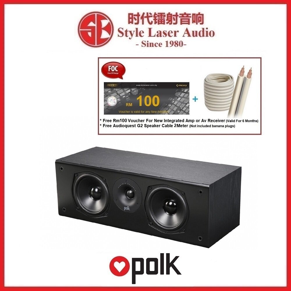 Polk Audio T30 Center Channel Speaker 
