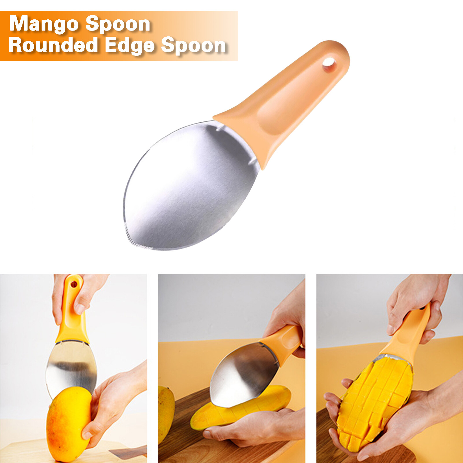 Xoài bột giấy vắt xoài muỗng trái cây Thìa múc sâu dưa hấu công cụ cắt bơ dicing Hạt chia khuôn xoài scooper xoài thịt muỗng