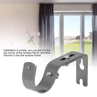 New Arrival 2pcs Household Silver Adjustable Universal Curtain Rod