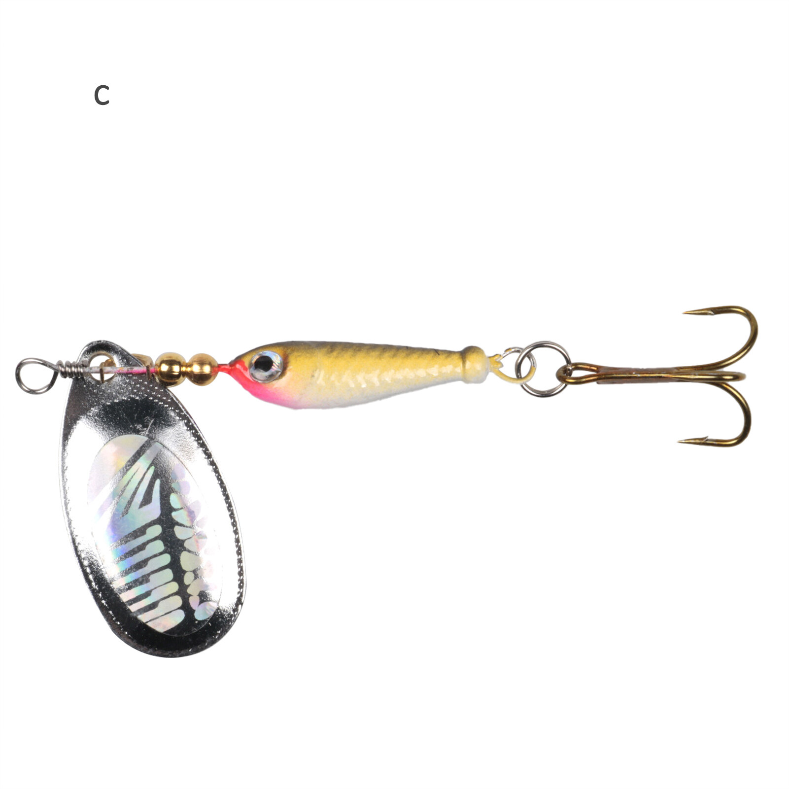 Ghxdryuru 360 Degree Rotating Metal Sequin Bait Fishing Lure Hook Spinner Spoon Lures