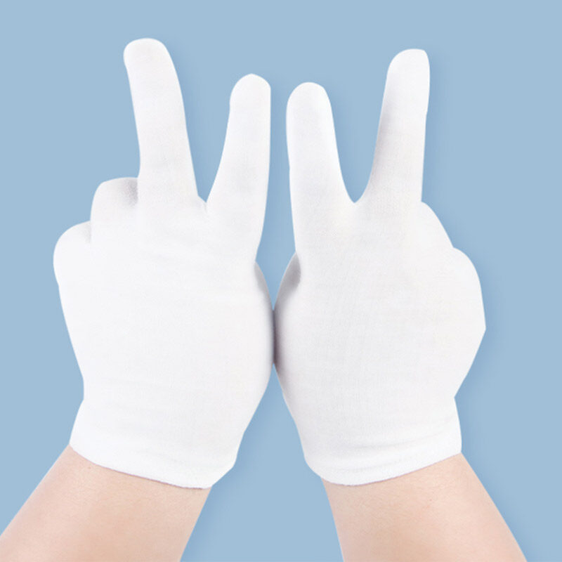 white thin gloves