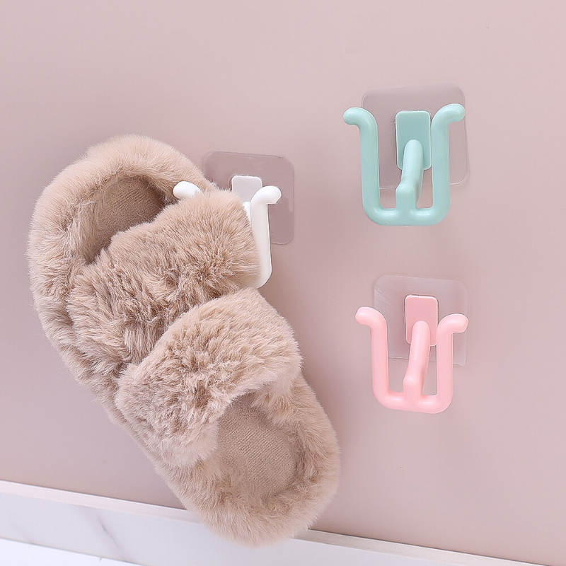2 Chiếc Móc Treo Dép Dán Tường Giá Lưu Trữ Giày Đồ Để Giày Kệ Phòng Tắm Móc Treo Treo Tường Móc Treo Giày
