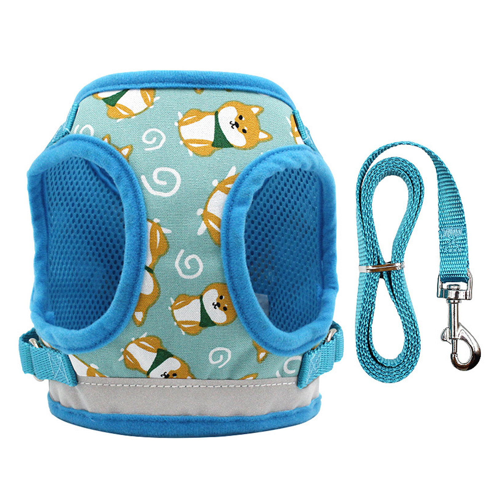 1 cái dây dắt thú cưng dễ thương, áo dây kéo dây đeo, in hoạt hình cho chó cún con mèo teddy đi bộ ngoài trời