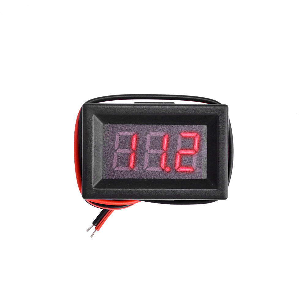 FocusAi Voltage Meter 2 Wires 0.36" DC4-30V Digital Voltmeter Gauge Tester LED Display Panel Mount Car Motorcycle B-attery Monitor