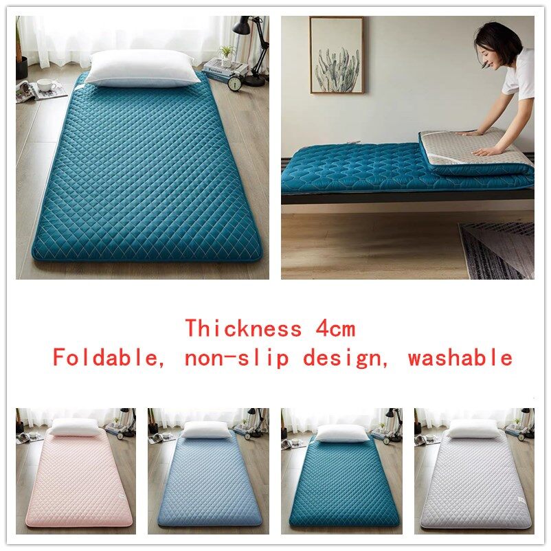 Moisture Proof Thickening 4cm Mattress 1.5m Foldable Tatami Single Double Mattresses