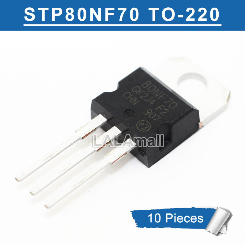 10pcs 80nf70 stp80nf70 to-220 p80nf70 to220 n-channel 80a/70v mosfet transistor new original