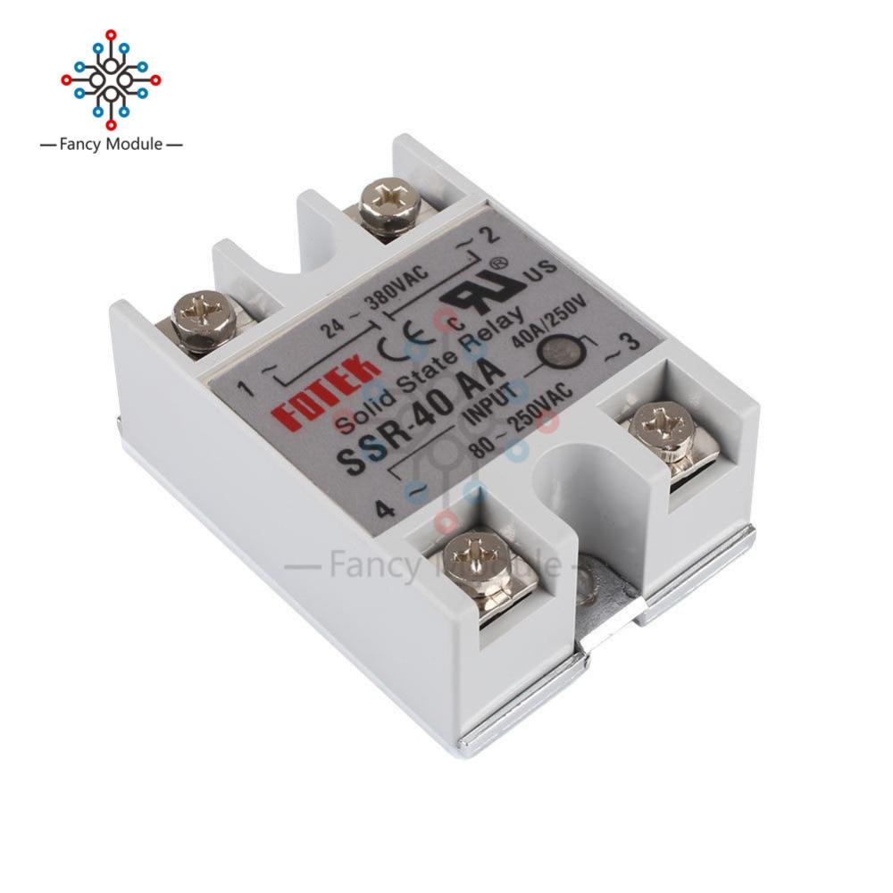 SSR-40AA-H 40A Solid State Relay โมดูล 80-280V AC/90-480 V อลูมิเนียม ...
