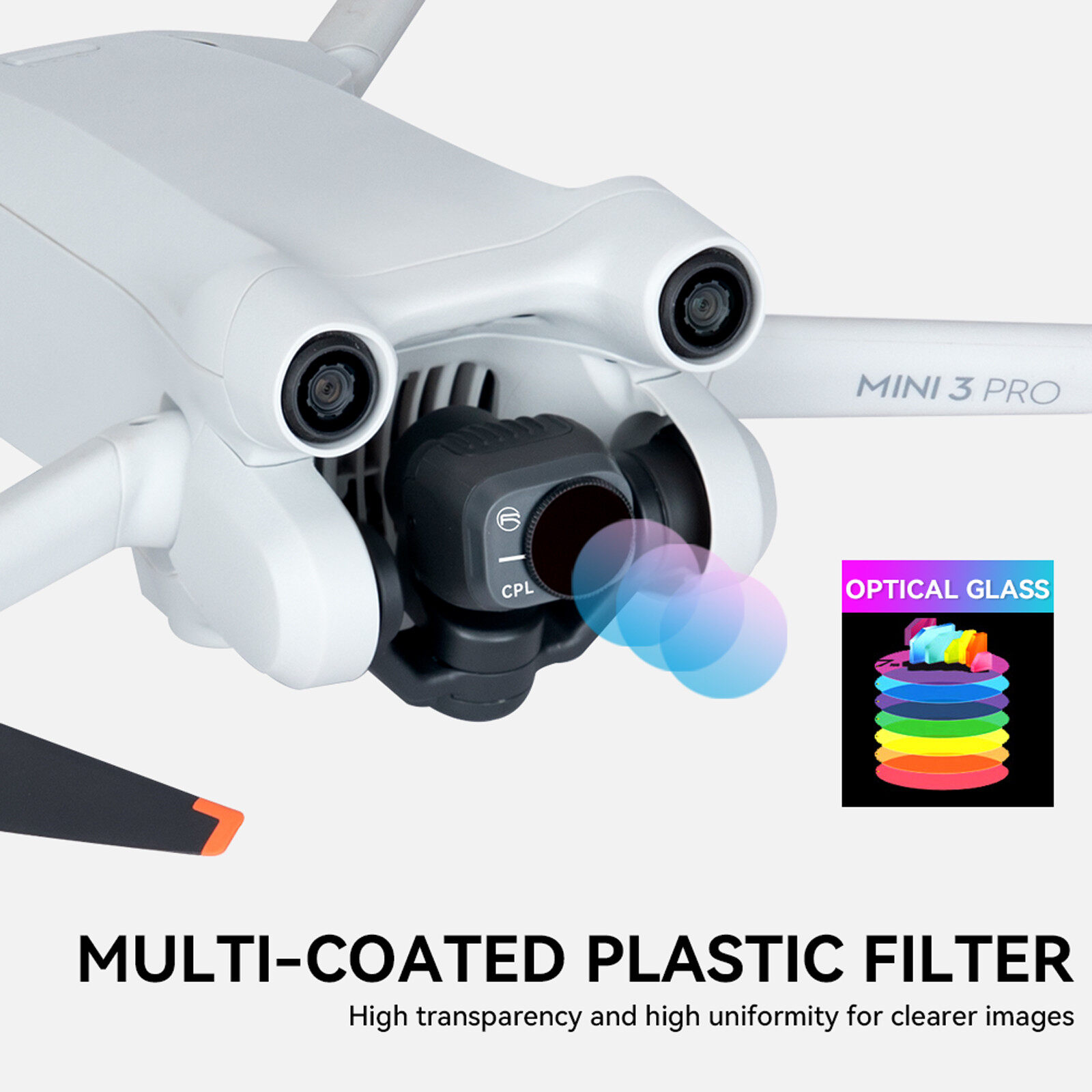 Kính Lọc Quang Học PL Điều Chỉnh Được Cho DJI Mini 3 Pro Kính Lọc CPL ND8/16/32/64
