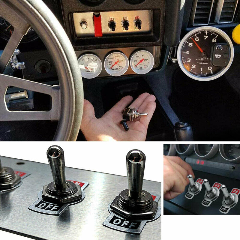 BOKALI, 5 Cái Công Tắc Bật Tắt Chống Nước Mới, Đèn Bảng Điều Khiển Xe Hơi Bật/Tắt 12V Bốt Kim Loại