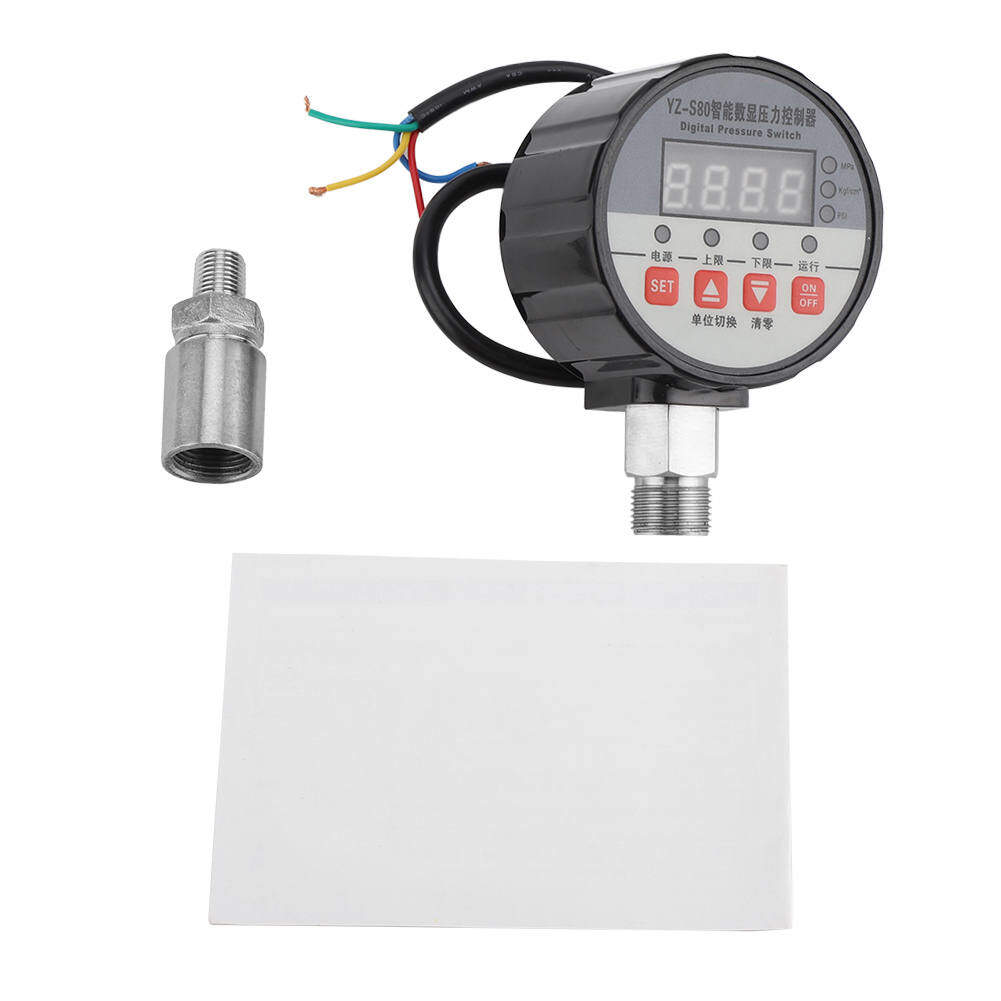 220V Digital Pressure Switch Controller 0-2Mpa 0.5%FS Accuracy Digital Pressure Controller for Water Pump Air Compressor