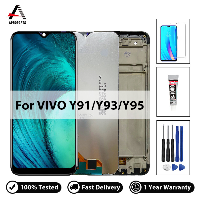 100% test for vivo y91 lcd vivo y93 lcd vivo y95 lcd display touch screen digitizer full assembly replacement with free repair tools+tempered glass+glue