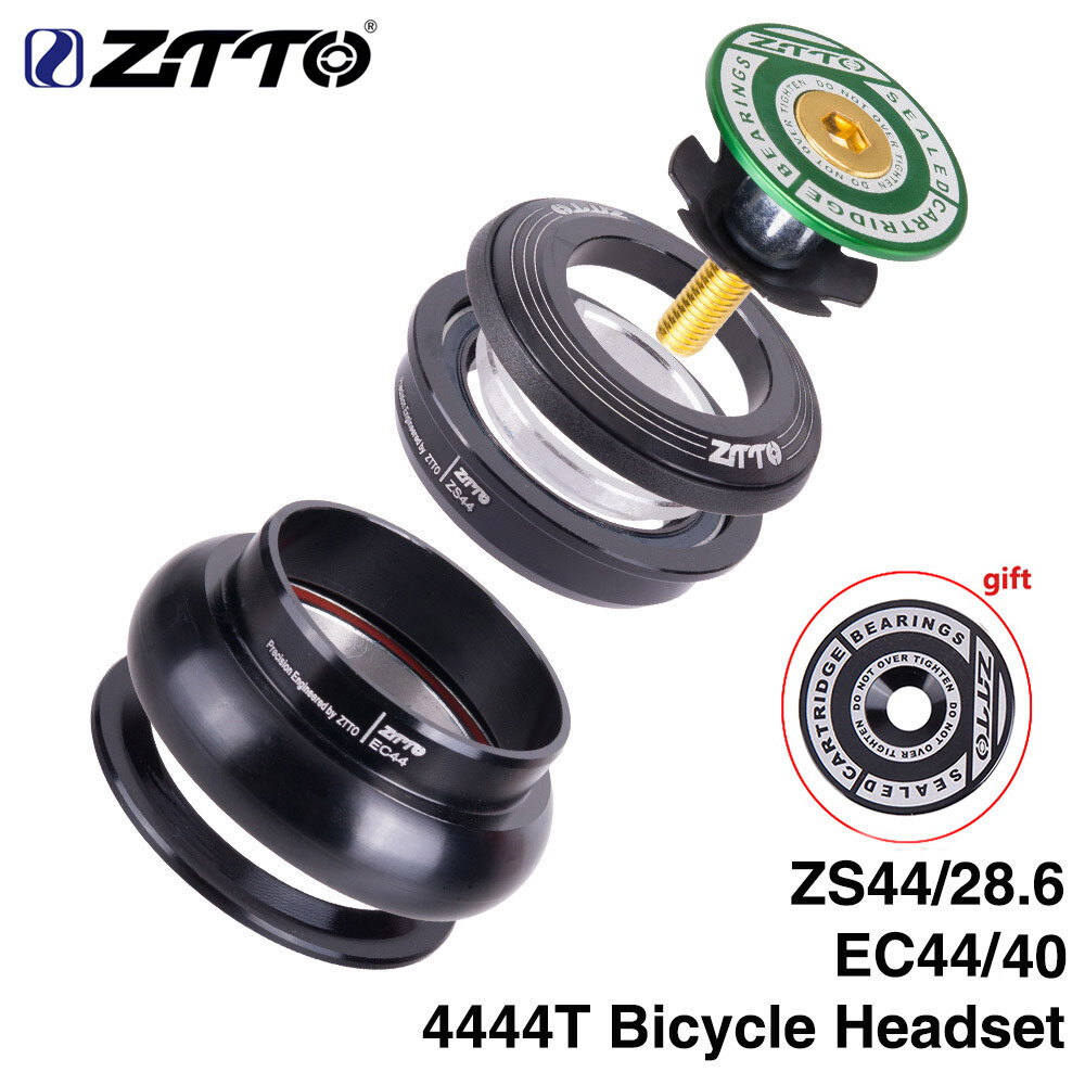 Ztto Basikal Headset 4444T Mtb 44Mm ZS44 EC44 Cnc 1 1/8 -1 1/2 Tiub Lurus bingkai untuk Tiub Tirus Garpu 1.5 Penyesuai Headset