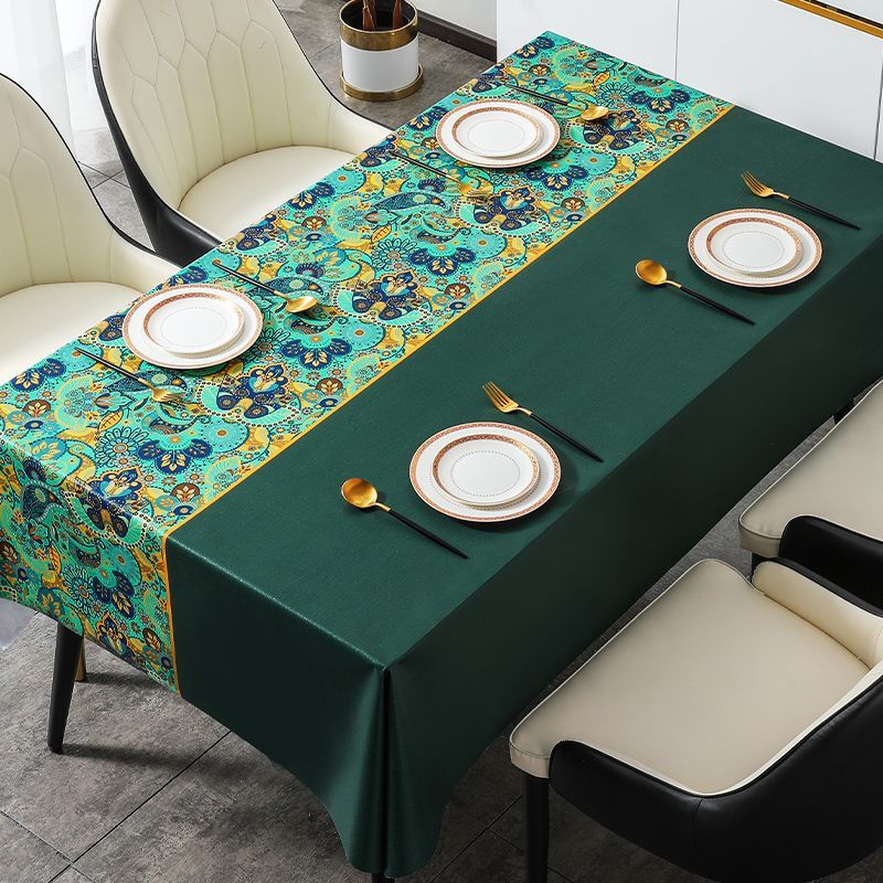New Tablecloth Waterproof, Oil-proof, Anti-scalding, Disposable, Rectangular Tablecloth, Coffee Table Cushion, Bedroom Tablecloth, Ethnic Style