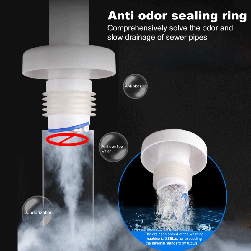 Ống Thoát Nước khử mùi cắm chậu rửa cống ống cắm Nhà Bếp Máy giặt phòng tắm chống côn trùng Đầu nối ống chống mùi cống nắp ống nước cắm