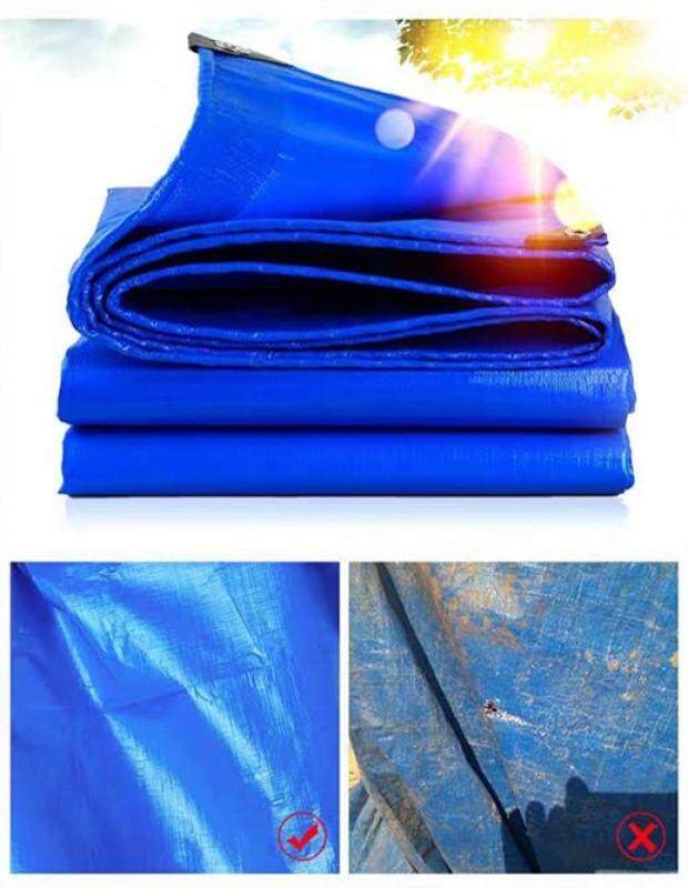 itop 1414 Blue Orange 6 x 9 Canvas (Korea) Ready Made PE Tarpaulin Sheet Outdoor Construction Renovation Floor Cover Hardware Canopy Tent Side Wall Shield Waterproof UV Protection with Grommets Eyelets. Kanvas Biru Oren Kanopi Khemah