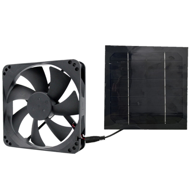 Waterproof Solar Exhaust Fan Air Extractor 20W Mini Ventilator USB Solar Panel Powered Fan Quietly Cools and Ventilates