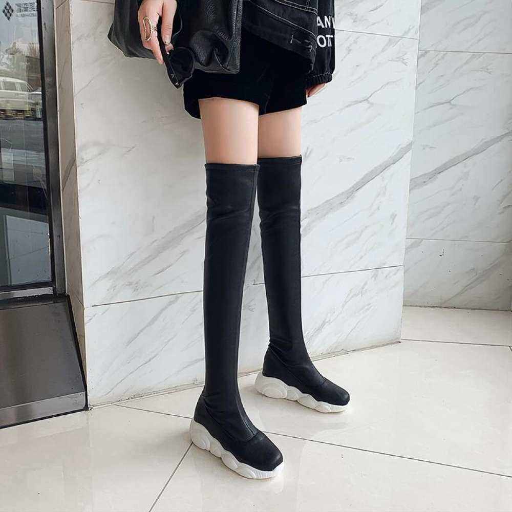 thigh high sneaker boots womens