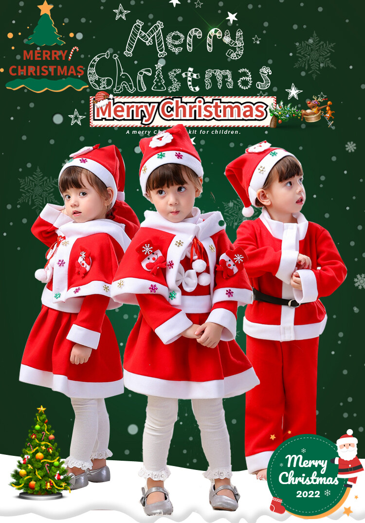 Christmas Kids Costumes Girls Girls Dress Up Clothes Kids Santa Claus Suit