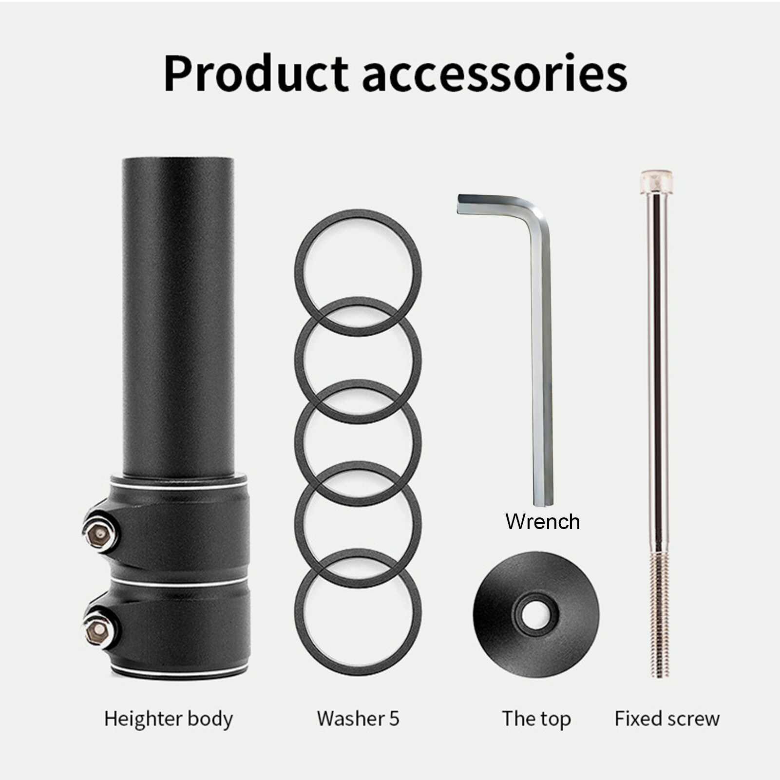 Honrane(Ready Stock) Bike Fork Stem Extender High Strength Aluminium Alloy Bicycle Handlebar Stem Riser with Spanner for Mountain Bike