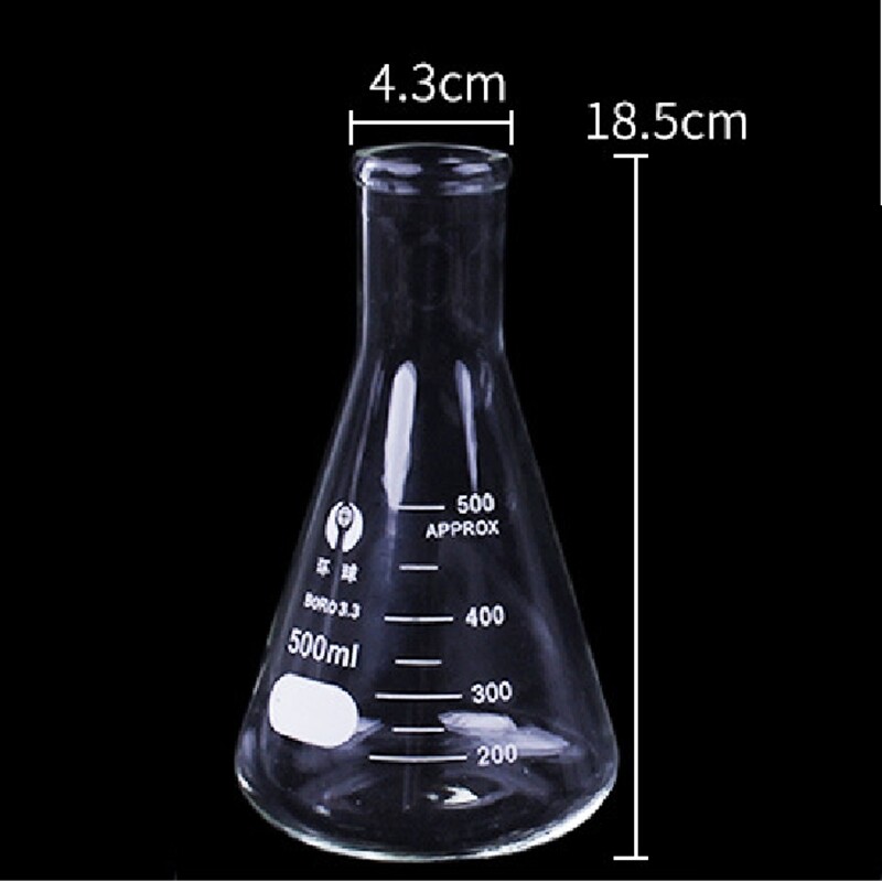 1 PC Erlenmeyer Borosilicate ขวดแก้วปากแคบ Conical สามเหลี่ยมห้องปฏิบัติการอุปกรณ์เคมี50 Ml ถึง1000Ml Thicken