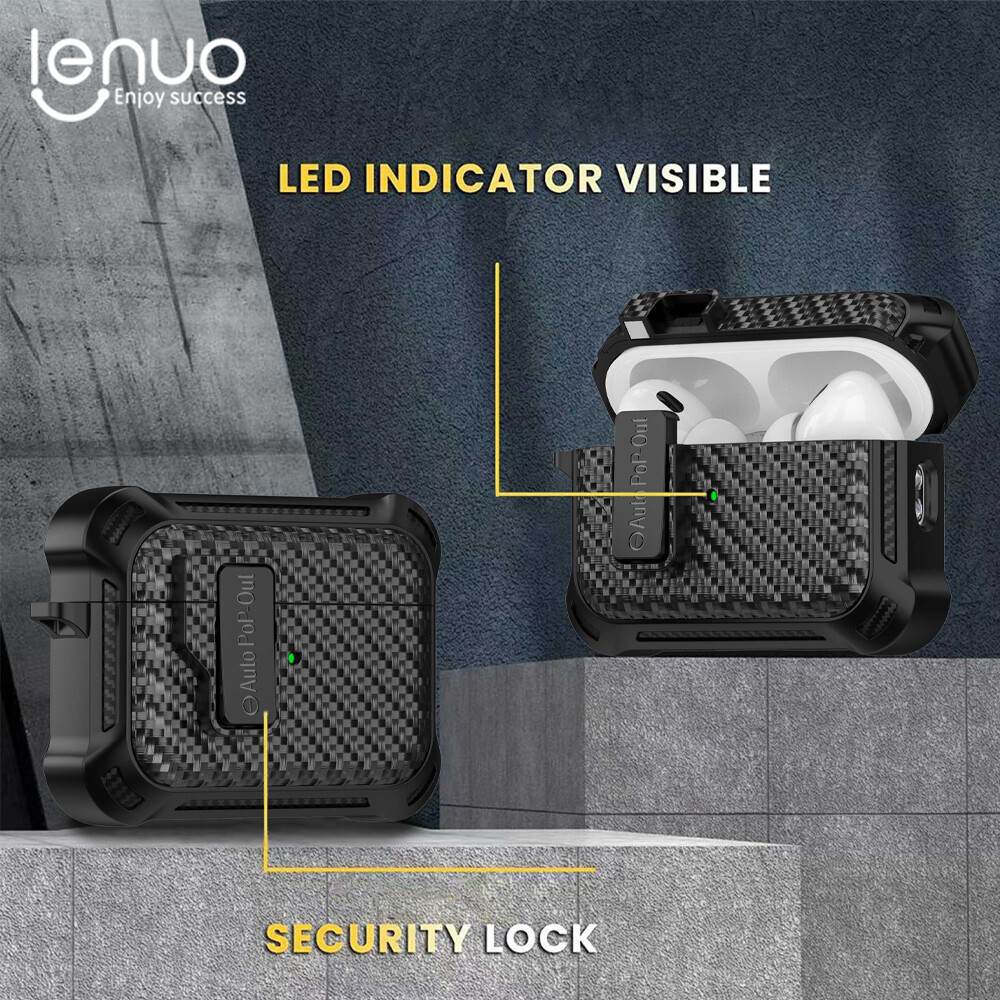 Lenuo Wireless Charging Case for AirPods Pro2 Back Cover With Ear