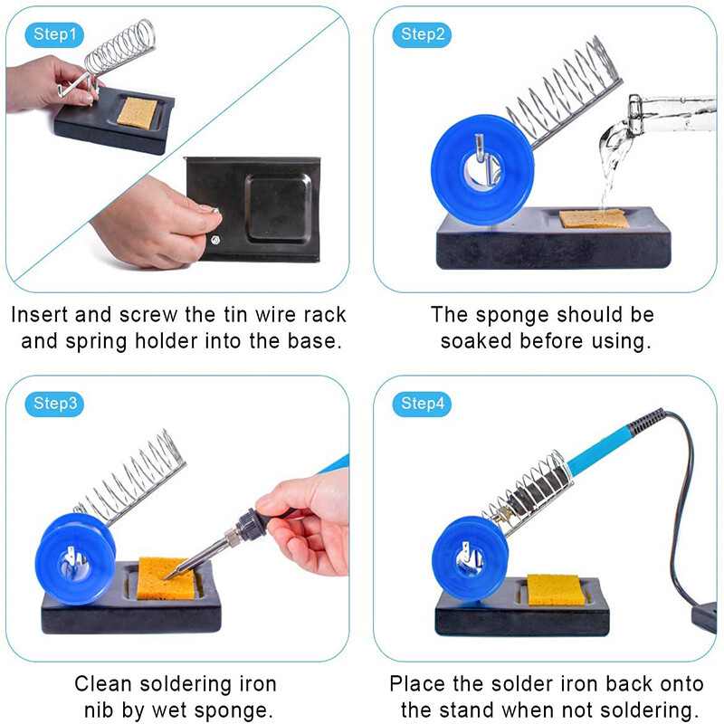 [Ready stock] KIPRUN Soldering Iron Kit Electronics 15 Pieces Set 60W Adjustable Temperature Welding Tool, 5 Soldering Tips, Desoldering Pump w/ heater, Soldering Iron Stand, Tweezers, Excellent for Home