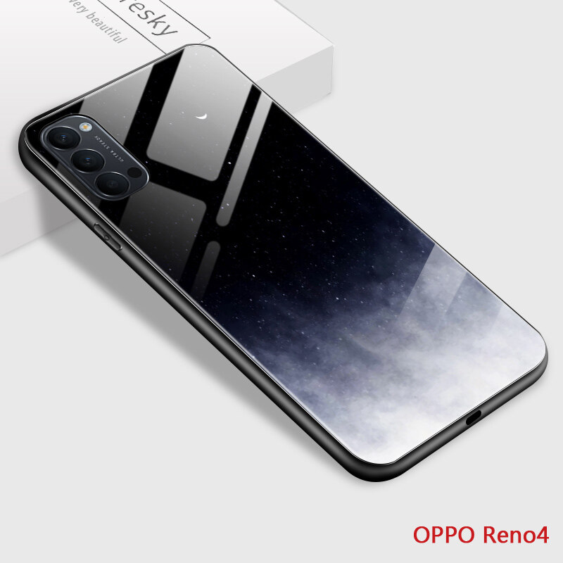 Casing Case For OPPO Reno4 Reno 4 OPPO A38 Casing Beautiful Case Shockproof Aurora Galaxy Space Starry Tempered Glass Case Cover For Girls Boys Men Women