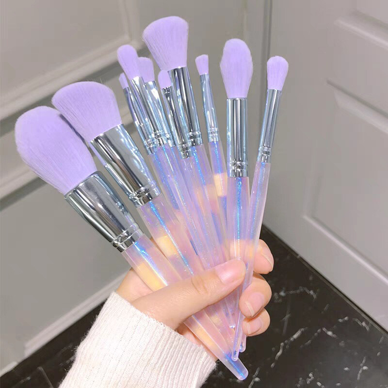 SAWU 10 Purple Makeup Brush Set Convenient Eye Shadow Brush Eyebrow Brush Lip Brush Face Makeup Brush - 1 Set