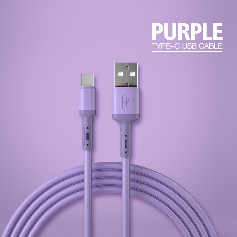【A NEW】 Fast Charging Type C Cable USB Liquid Soft Silicone Data Cord For Huawei Xiaomi 1/1.5/2M Mobile Phone USB-C Charger Wire