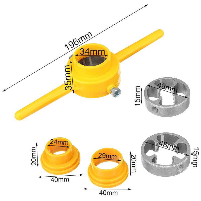 6 cái/bộ PVC ống nhựa côn chủ đề Maker Tool Die ống nhựa ren ống sets 1/2 "3/4" 1 "cho ống nhựa ren ống ing dụng cụ cầm tay