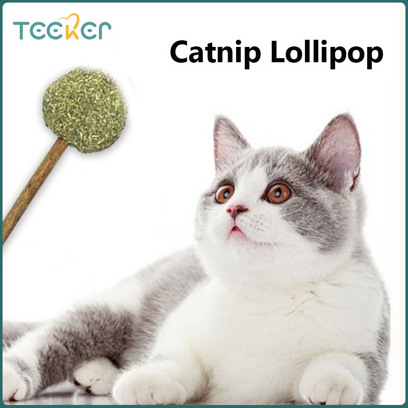 Teeker Natural Catnip Stick Ball For Cat Mint Lollipop Catnip Toy Cats Teeth Clean Kitten Catnip Toy