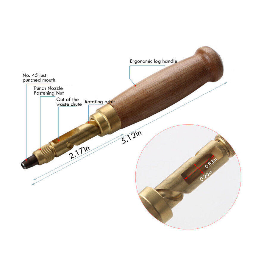 6 Cái/bộ Máy Đục Lỗ Thắt Lưng Tự Động 1.5-4Mm Máy Đục Lỗ Xoay Câm Dài Có Thể Thay Thế, Dụng Cụ Làm Đồ Da Thủ Công