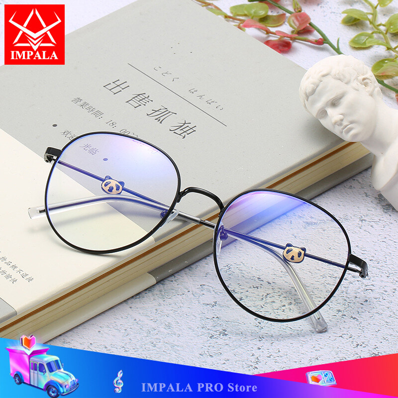 IMPALA FL1610W Kính Mắt Gấu Trúc Dễ Thương Phong Cách Hàn Quốc Thời Trang