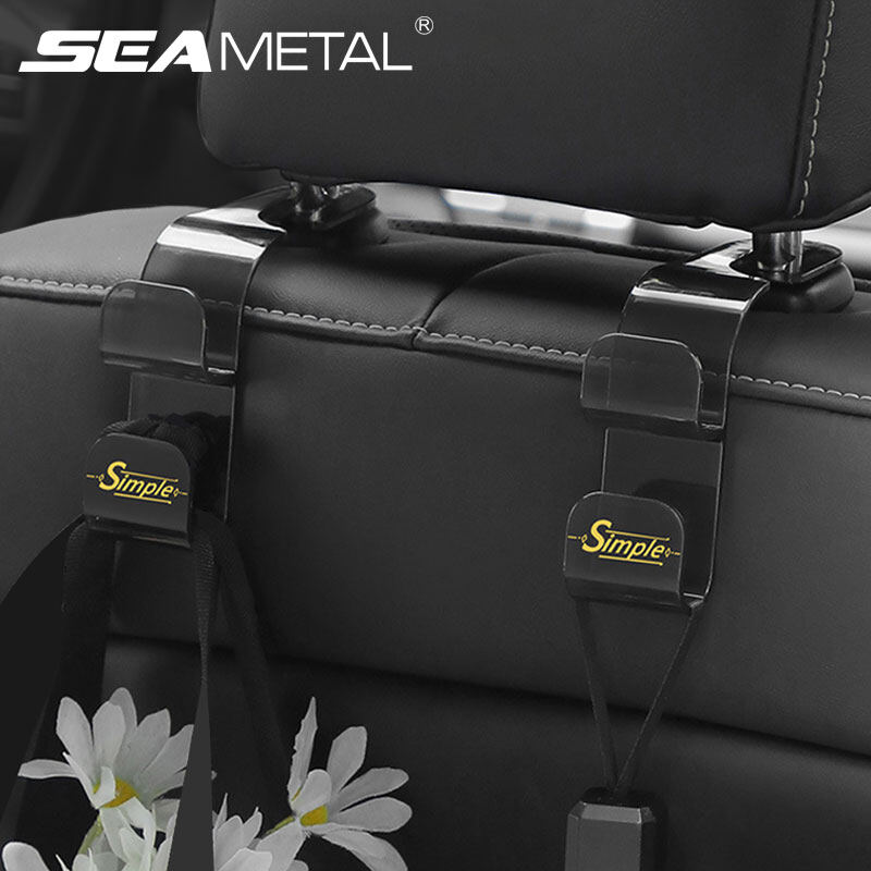 SEAMETAL Car Seat Hook 2pcs Car Translucent Double-layer Hook Multi-function Car Rear Seat Back Storage Hook