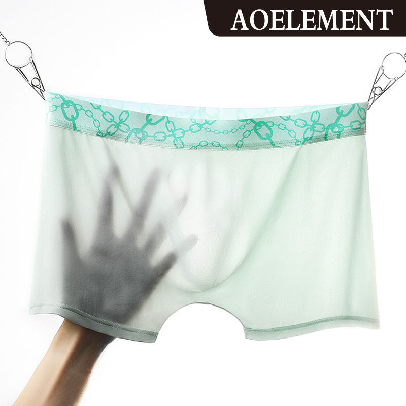 AOELEMENT Thắt Lưng Đồ Lót Nam In Hình Quần Phẳng Băng Bó Thoáng Khí Cạp