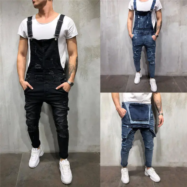 men ripped overalls