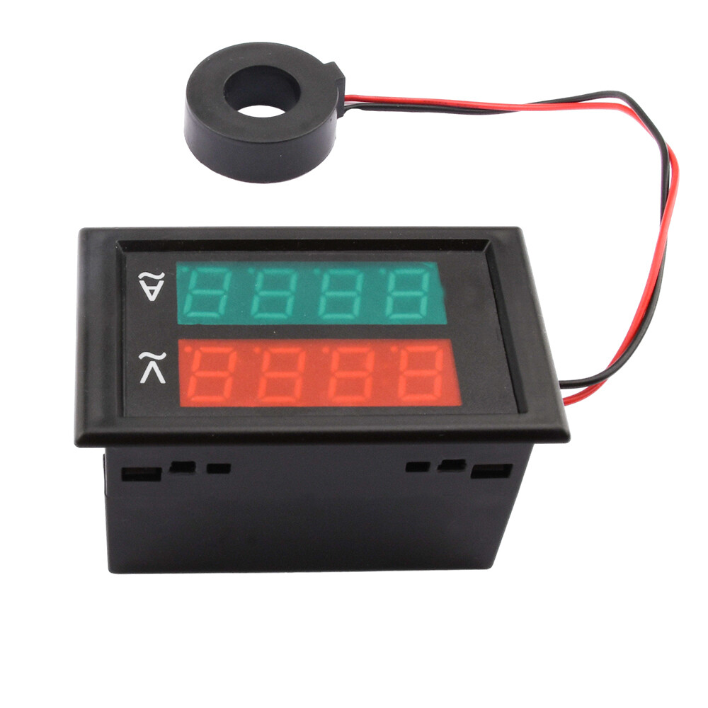 Foriot Volt Amp Meter 300V 100A Voltmeter Voltage and Current Meter Digital Dual Display 0.39 Inches LED Voltage Amperage Tester