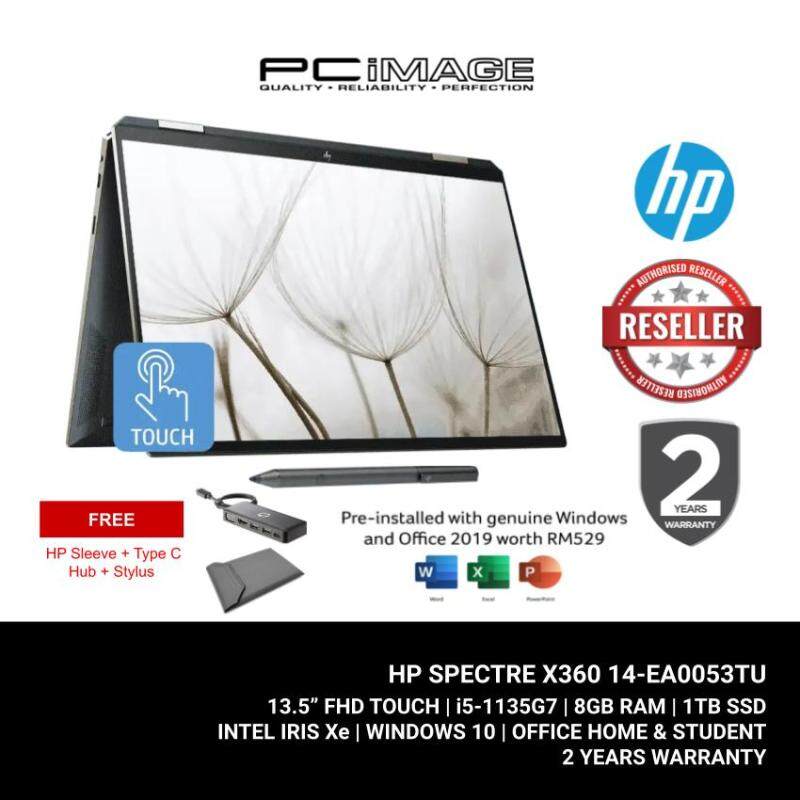 HP Spectre X360 14-EA0053TU 13.5 Laptop/Notebook (i5-1135G7, 8GB, 1TB, Intel Iris Xe, W10, H&S) Malaysia