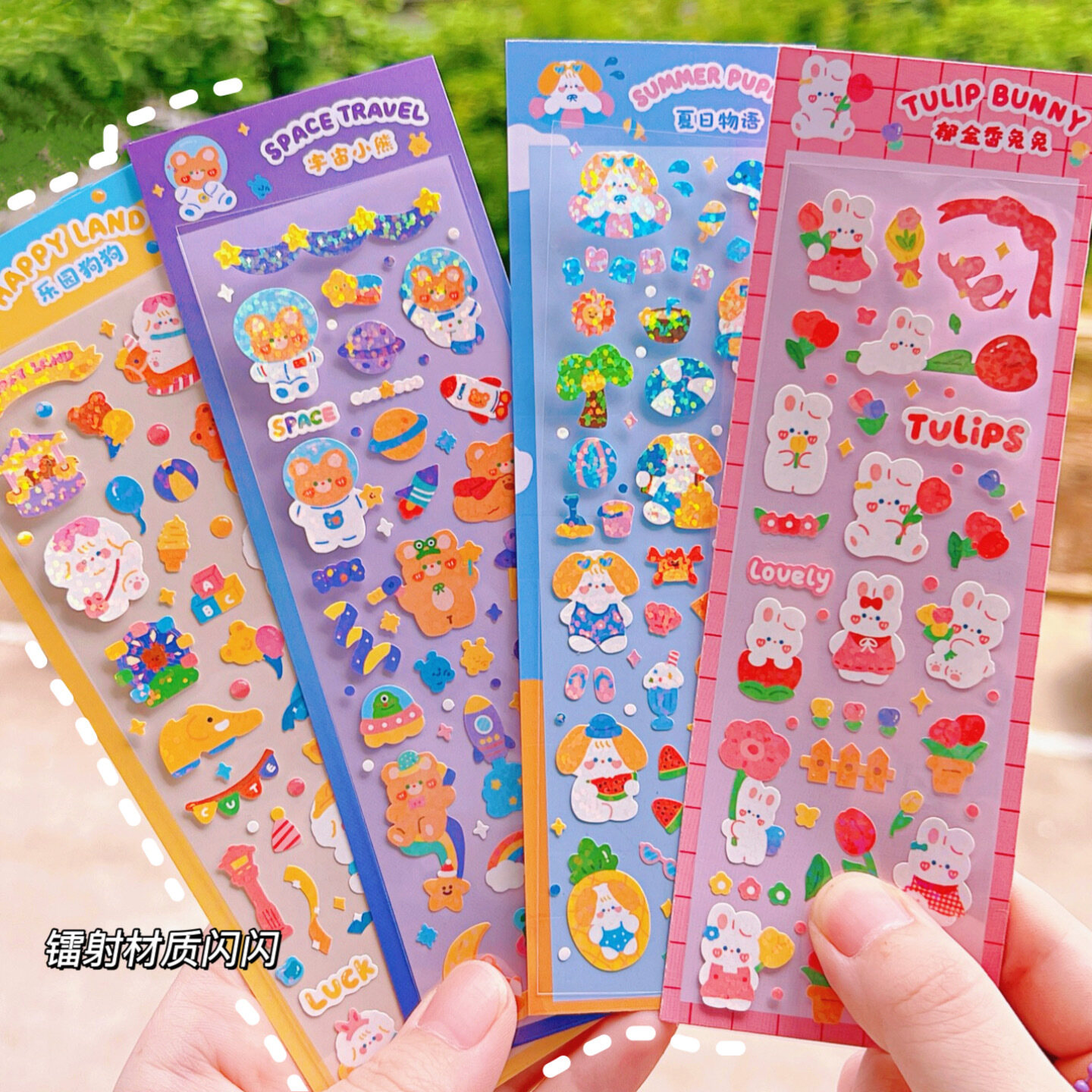 Sticker Trang Trí Hình Gấu Thỏ Dễ Thương Siêu Lạ