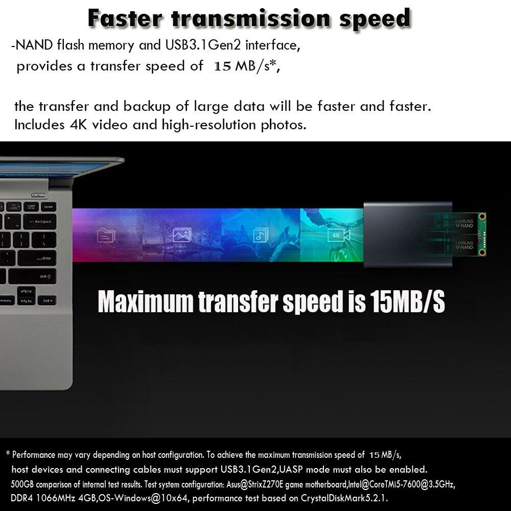 Portable SSD External Hard Drive 1TB USB 3.0 Inter High Speed Original SSD Solid State Hard Disk For Laptop/Desktop Storage