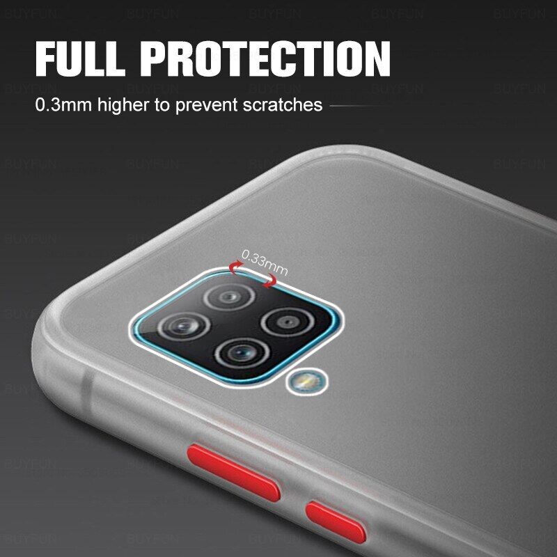 For Samsung Galaxy A12 Phone Case Translucent Matte Frosted Case PC with Soft Touch Designed Poly-Chromatic Independent Button Matte Finish Back Cover for Samsung A12