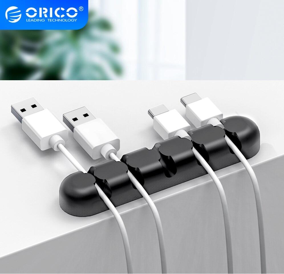 ORICO Cable Organizer Silicone USB Cable Winder Desktop Tidy Management Clips Cable Holder for Mouse Headphone Wire Organizer