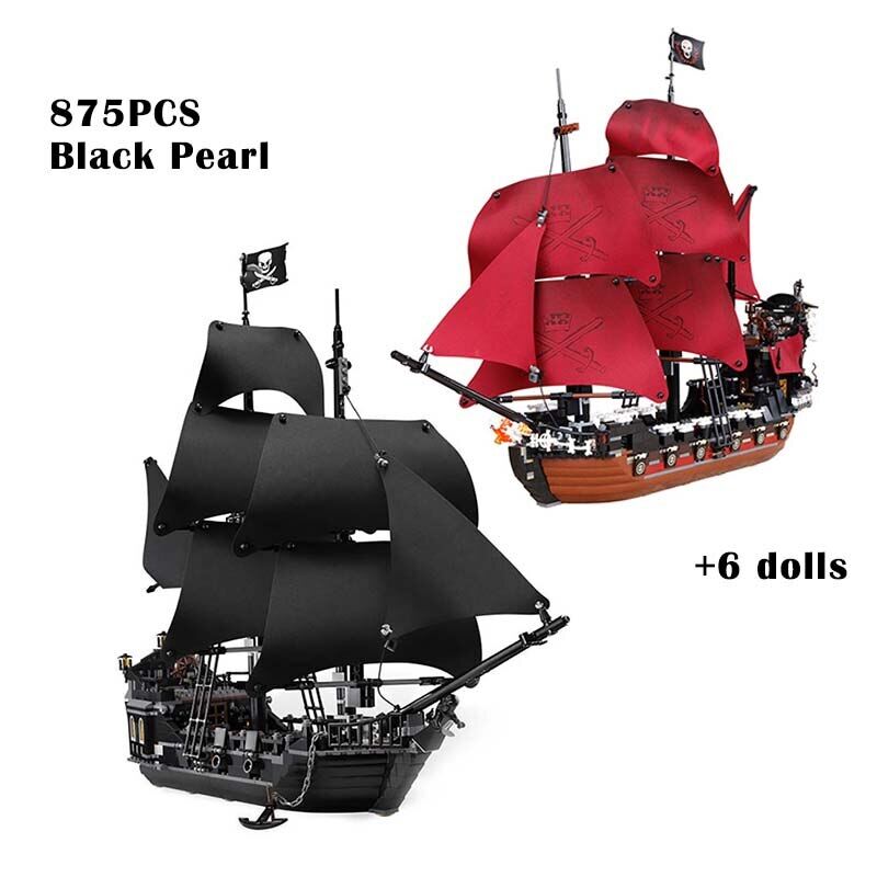 Black Pearl Ship เรือโจรสลัดราชินีแอนเนรุ่นบล็อกตัวต่อใช้งานร่วม