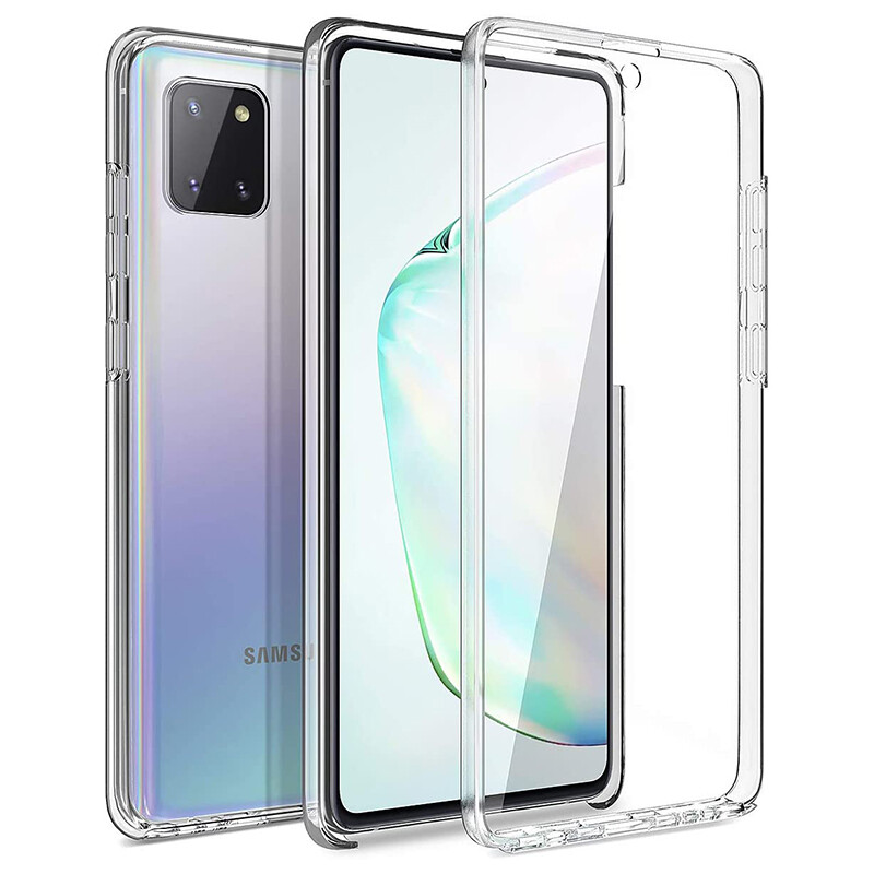 For Samsung Galaxy Note 10 Lite Case, 360 Degree [Crystal Clear] Transparent Case Front and Back Full Body with Screen Protector Silicone and Plastic Ultra Thin Slim Protective Casing Cover for Samsung Note 10 Lite SM-N770F