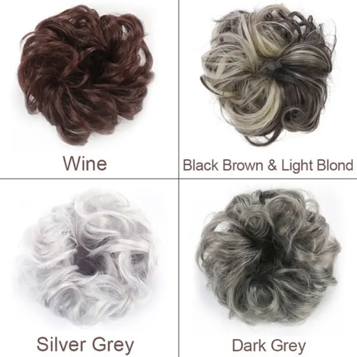 1 Curly Fake Hair Piece Messy Ponytail Scrunchie Elastic Hair Bun